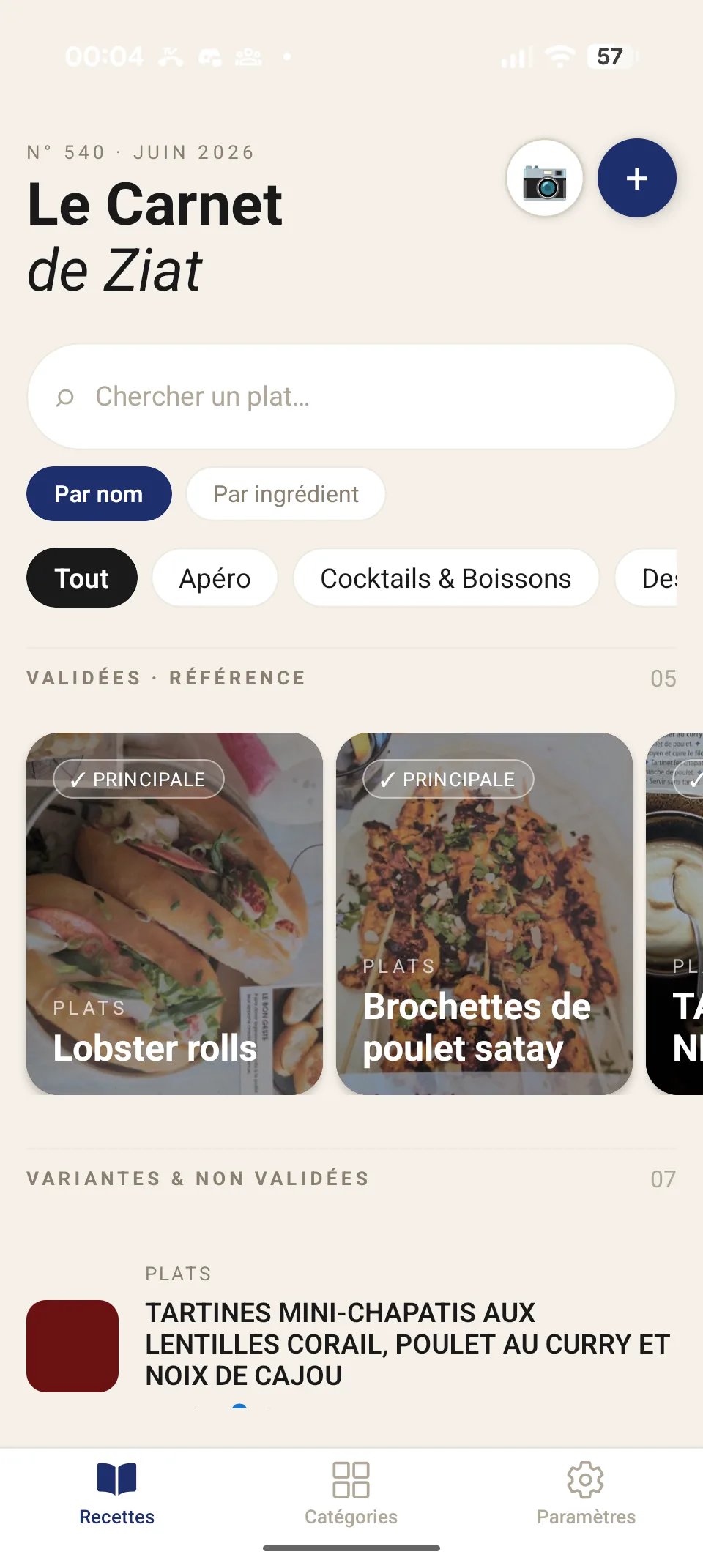 Capture d'écran de l'application mobile Foody